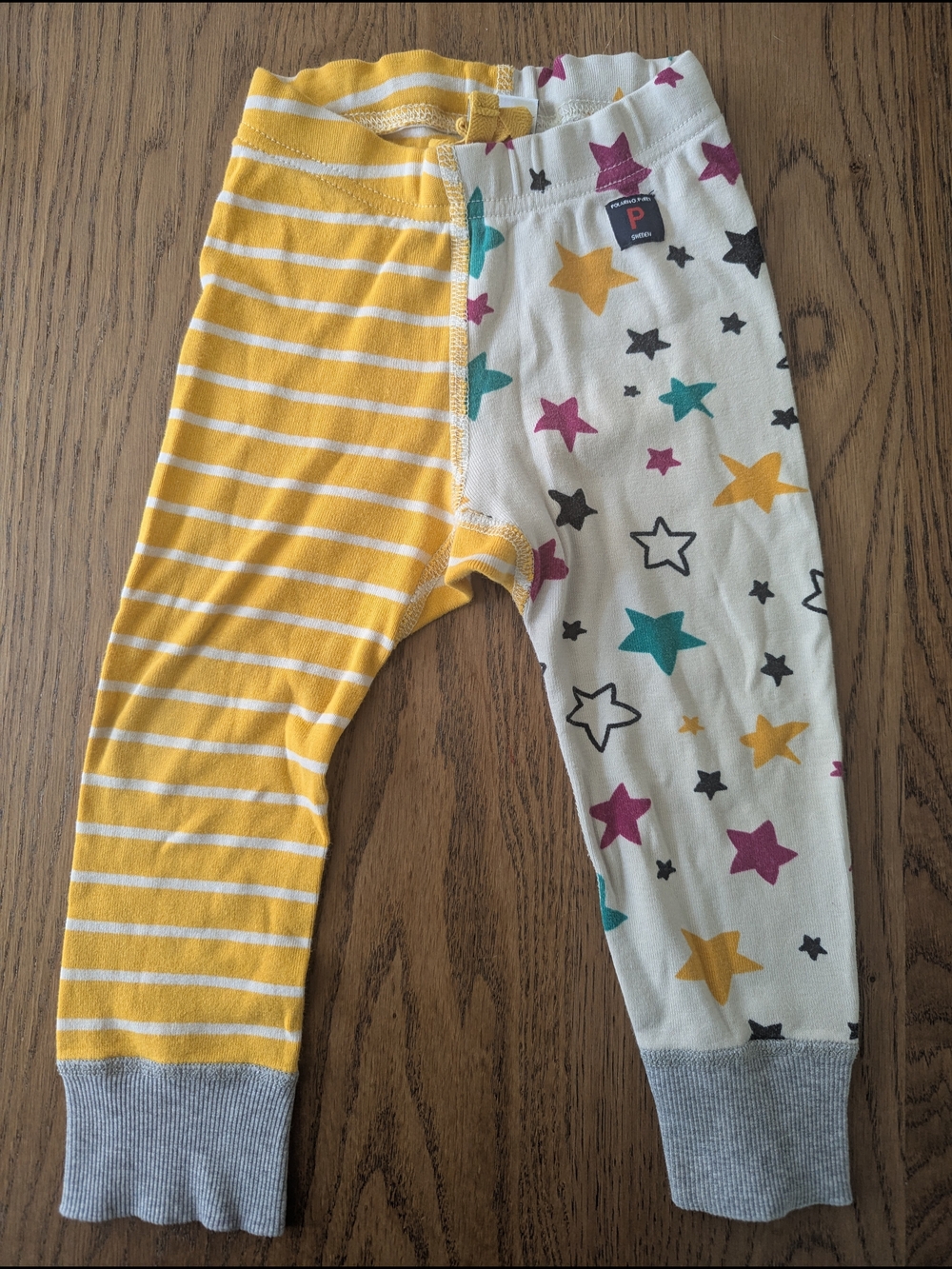 Polarn O. Pyret Yellow Striped & Star Print Kids "trousers"